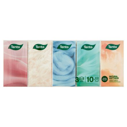Tento Zsebkendő 10db-os 3 Rét. Natural Softness (24Csík/Karton)