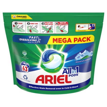 Ariel Foly.Kapszula 63db-os 1228,5G (63X19,5G) All In 1 Mountain Spring (2db/Karton)